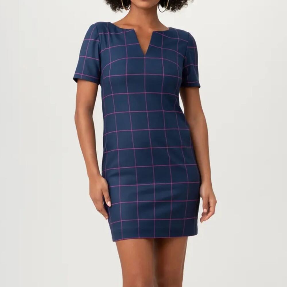 NWT Trina Turk Museum shift dress ink and Trina pink sz 0